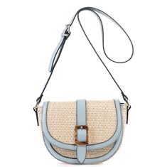 PRICES MAY VARY. Dimensions - 9"L x 3.5"W x 6.5"H/ Shoulder strap adjustable up to 23" drop/ Straw and faux-leather material/ Gold-tone hardware/ Interior - 1 slip pocket/ Closure - zipper and magnetic snap/ Womens Classy Straw Rattan Vegan Leather Flap Saddle Satchel Flap Crossbody Purse Bag Blue Clothing, Kids Luggage, Purse Bag, Crossbody Purse, Pharmacy Gifts, Handbag Backpack, Leather Material, Small Bags, Purses Crossbody