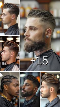 24 Slicked-Back Hairstyles for the Modern Man Men’s Slicked Back Undercut, Comb Back Hair Men, Men Slick Back Hairstyle, Viking Hair Short, Messy Slick Back Hair Men, Men Haircut Styles Short, Mens Haircut Long On Top Short On Sides, Mens Barber Cuts, Monk Haircut