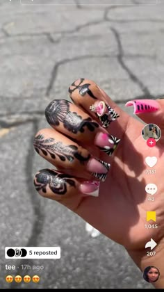 Cute Duck Nails Black, Duck Nails Inspo Black, Duck Nail Designs Y2k Short, Nail Inspiration Duck Nails, Oregon Duck Nails, Holloween Nails