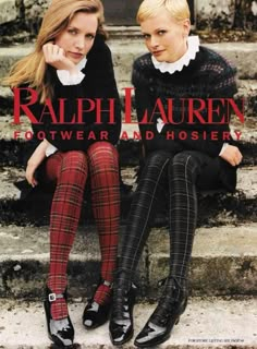 Ralph Lauren Ad Campaigns, Vintage Ralph Lauren Ads, Ralph Lauren Ad, Ralph Lauren Ads, Plaid Tights, Ralph Lauren Looks, Tartan Fashion, Mode Shoes, Tokyo Street Fashion