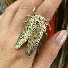 Details Material: Bronze Ring Size Adjustable: Yes Weight: 17g Ready To Ship On The Same Day Or Next Business Day. #Broze #Ring #Cicada #Bug #Scarab Ring Bug Jewelry Aesthetic, Cicada Ring, Bugs Jewelry, Cicada Wing Jewelry, Scarab Ring, Insect Jewelry Gold, Bug Ring, Cast Jewelry, Beetle Earrings