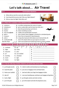 an air travel checklist with the words, let's talk about and what to do