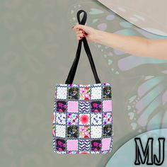 A vibrant floral patchwork grandma chic tote bag perfect for everyday use. This tote bag is made with 100% polyester, ensuring durability and quick drying. It features seamless thread color, reinforced stitching on handles, boxed corners, and 5 color handle options. The non-woven laminate inside adds extra sturdiness to this stylish accessory. Product features - Made with 100% polyester for durability - Seamless thread color and reinforced stitching for strength - Boxed corners for extra room - 5 color handle options for customization - Available in 3 sizes to match customer needs Care instructions - Remove all items from the bag before cleaning. Suggested to pretreat visible stains with stain remover. Mix warm water with laundry detergent and clean the bag with terry washcloth or a soft b Colorful Patchwork Shoulder Bag For Daily Use, Multicolor Patchwork Tote Bag, Colorful Patchwork Bags For Daily Use, Colorful Patchwork Shoulder Bag For Everyday Use, Colorful Patchwork Rectangular Bag, Colorful Rectangular Patchwork Bags, Colorful Patchwork Bags For Everyday Use, Multicolor Patchwork Bags For Shopping, Rectangular Floral Canvas Bag For Everyday Use