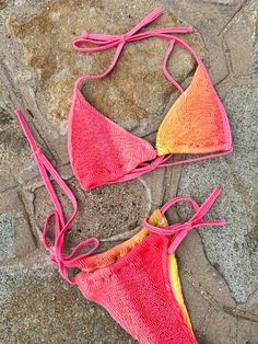 Multicolor Sexy Collar   Plain  Embellished High Stretch  Women Clothing Colorful Bathing Suits Bachelorette, Bathing Suits Bachelorette, Ocean Outfits, Colorful Bathing Suit, Swimsuit Set, Beachwear For Women, Gradient Color, Halter Neck, Beach Outfit