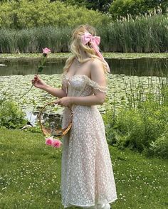 Lacemade Dress, Poses With Flowers, Angel Beauty, Belly Button Piercing Jewelry, Beautiful Photoshoot Ideas, Pink Summer Dress, Ginger Girls, Cute Photography