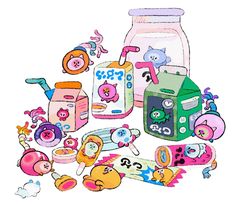 an image of children's toys on the floor in front of a glass jar