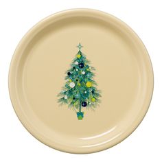 a plate with a christmas tree painted on it