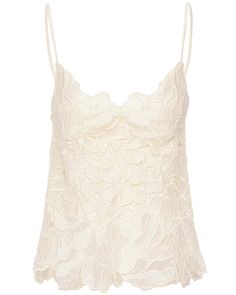 SIMKHAI Ivory Eliana Cami V neck Square back Sleeveless; thin adjustable shoulder straps Relaxed fit Lace fabrication Lined 100% polyester outer, 100% nylon lining 1, 100% polyester lining 2 Fits Clothes, American Fashion Designers, Spring Summer Outfits, Embroidered Lace, Cute Tops, Fashion Inspo Outfits