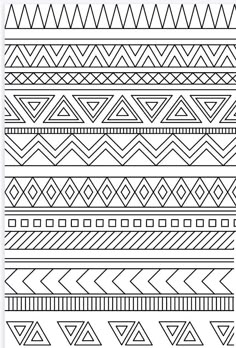 a black and white line drawing pattern with different lines on it, all in the same direction