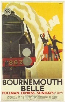 an advertisement for the british railways showing two men standing on top of a train engine