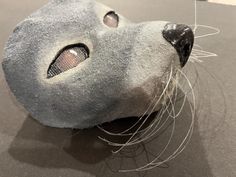 Felted handmade sea lion therian mask made on a cat mask base.  Hand painted with whiskers and foam clay nose.  Has a shiny finish Lion Therian, Clay Nose, Turkey Vulture, Mask Inspiration, Therian Stuff, Awesome Costumes, Foam Clay, Kawaii Cutecore, Therian Mask