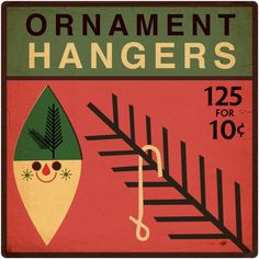 an advertisement for the ornament hangers featuring a christmas tree and musical notes