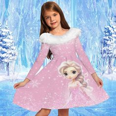 Season:Fall,Spring; Fabric:Polyester; Sleeve Length:Long Sleeve; Dress Length:Knee-length; Look After Me:Hand wash; Gender:Girls'; Style:Sweet,Beautiful; Elasticity:Micro-elastic; Occasion:Vacation,Holiday,Daily; Kids Apparel:Christmas Dress,Dress,Ruffle Dress; Age Group:Kids; Fit Type:Regular Fit; Dresses Type:A Line Dress,Party Dress; Pattern:Snowflake,Cartoon,Graphic; Design:Fur Trim; Age:4-12 Years; Listing Date:08/21/2024; Bust:; Length:; Neck:; Sleeve:; Waist: Ruffle Dress Long Sleeve, Cartoon Snowflake, Ruffle Dress Long, Kids Christmas Dress, Graphic Cartoon, Snowflake Dress, Fall Vacation, Daily Holidays, Girls Style