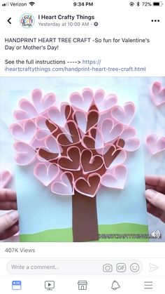 Library Decor, Heart Tree, Tree Crafts, School Parties, Holiday Diy, Easy Peasy, Crafts For Kids, Mothers Day, Valentines Day