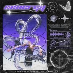 the cover art for an album with images and text