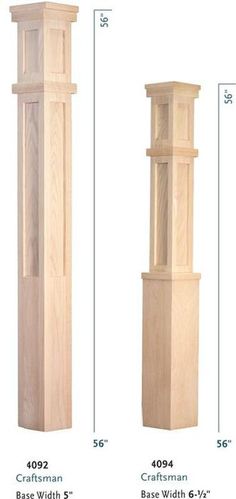 a tall wooden tower with measurements for the top and bottom part, including base width