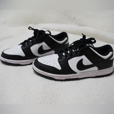 Nike Panda Dunks Size 8 Used Once. Like New. Authentic. Comes With A Box. Pandas Shoes, Pandas Nike, Dunk Panda, Nike Panda Dunks, Nike Panda, Panda Shoes, Panda Dunks, Random Clothes, Black Nike Shoes