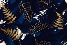 an image of blue and gold leaves