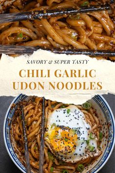 Chili Garlic Udon Noodles Quick Easy Noodle Recipes, Chili Udon Noodles, Asian Food Recipes Noodles, Really Easy Food To Make, At Home Asian Recipes, Udon Shrimp Noodle Recipe, Best Udon Noodle Recipe, Asian Noodle Recipes Soup, Homemade Udon Noodle Recipe