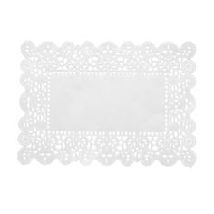 a white doily on a white background with an empty area for the image to be used