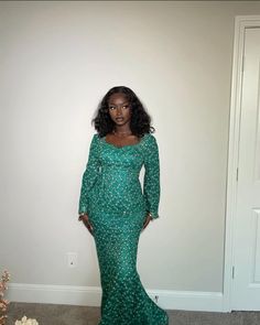 Afro Dresses, Nigerian Attire, Green Ankara, Ramadan 2025, Nigerian Dress Styles, Aso Ebi Lace, Native Wears, Eid Outfit