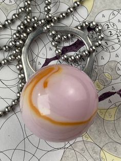 One of a kind, handmade ECO-vintage marble, coke-tab stainless steel ball and chain necklace. Donut Crystal Necklace, Resin Art Pendant Rose, Marble Necklace, Hand-strung Pink Rose Quartz Necklace, Rose Orange, Pink And Orange, Swirl, Marble, Necklace Etsy