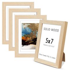 four wooden frames with the number seven printed on one side and three different sized ones