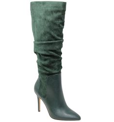 Slouchy styling enhances the casual ease of a pointy-toe boot that's a season-spanning wardrobe essential. Size Info• True to size Details & Care• black, dark taupe, navy (microsuede - manmade)• Heel style: Stiletto• Toe shape: Pointed• Heel height: 4.06 inch • 16.54 Inches from Ankle to Shaft Height• 14.96 Inches Shaft Opening Circumference ALL Measurements noted are based on size 9 Dark Green Boots Outfit, Green Boots Outfit, Dark Green Boots, Pointy Toe Boots, Green Boots, Slouchy Style, Dark Taupe, Pointed Heels, Charles David