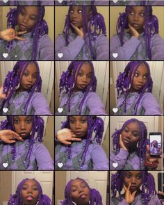 Purple Box Braids With Beads, Box Braids With Beads, Purple Black Hair, Purple Box Braids, Girl With Purple Hair, Black Box Braids, Black Kids Braids Hairstyles, Purple Braids, Braided Hairstyles For Black Women Cornrows