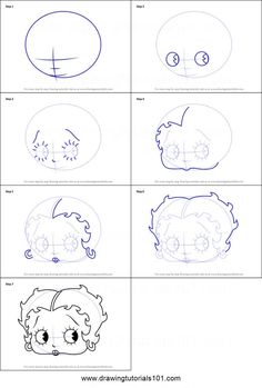 how to draw cartoon faces step by step with pictures and instructions for children's drawings