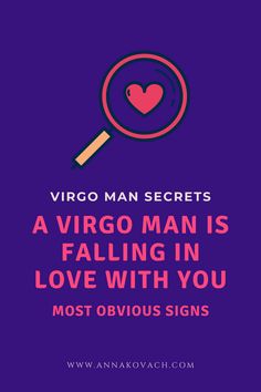 a magnifying glass with the words virgo man secrets on it, and an image