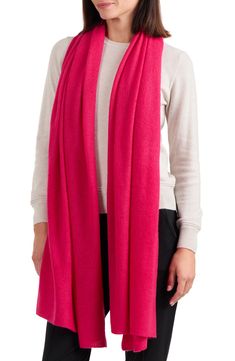 Keep stylishly toasty in this versatile featherweight cashmere scarf that doubles as a wrap. 32" x 80" 100% cashmere Dry clean Imported Cashmere Scarves For Fall, Cashmere Scarf, Dark Pink, Nordstrom Rack, Scarf Accessory, Cashmere, Dry Clean, Nordstrom, Women Accessories