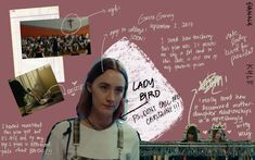 a collage of photos with people and writing on them, including an image of lady bird