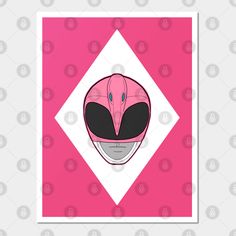 a pink helmet on top of a white and pink background with the words,'i am