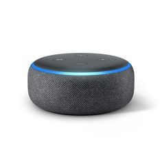 an amazon echo speaker is shown on a white background