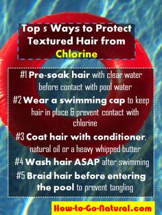 Article: "Swimming & protective styles, transitioning hair & textured tresses: 5 Ways to Protect Hair from Chlorine" Transitioning Hairstyles, Healthy Natural Hair, Pool Hairstyles, Natural Styles, Going Natural