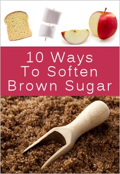 the cover of 10 ways to soften brown sugar with an apple and bread on top