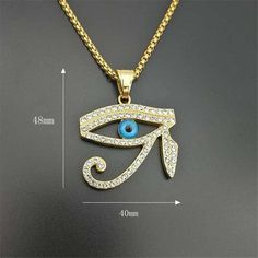 Pendants & Necklaces 50 cm (19 in) Ancient Egypt The Eye Of Horus Pendant Necklace Ancient Treasures Ancientreasures Viking Odin Thor Mjolnir Celtic Ancient Egypt Norse Norse Mythology Horus Eye, Eye Of Horus Necklace, Egypt Jewelry, The Eye Of Horus, Mens Necklace Pendant, Necklace Chain Types, Eye Of Horus, Gold Eyes, Collar Jewelry