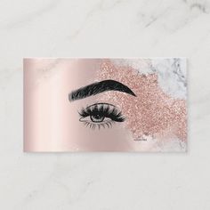 Lashes Design, Eyes Illustration, Rose Gold Business Card, Woman Eyes, Business Trendy, Feminine Business, Appointment Card, Glitter Rose Gold, Eyelash Logo