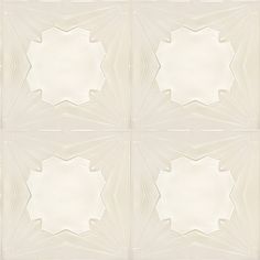 four white square tiles with an abstract design on the top and bottom, all in different sizes