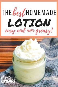 Need a homemade lotion recipe that is easy to make and non greasy? This is it. It's great for face and body, too. Click for the directions to make your own lotion with only 3 soothing ingredients!  #homemadelotion #allnaturallotion #facelotion #bodylotion Easy Diy Lotion, Diy Body Lotion, Homemade Lotion Recipe, Homemade Body Lotion, Săpunuri Handmade, Homemade Body Butter, Diy Body Butter, Body Butters Recipe