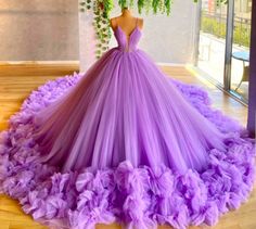 Lavender Gown For Prom Season, Purple Ruffled Evening Dress For Prom, Purple Fitted Quinceanera Dress For Formal Occasions, Fitted Purple Quinceanera Dress For Prom Season, Purple Gown For Prom Season, Purple Ball Gown For Prom Season, Purple Tulle Gown For Quinceanera, Lavender Evening Dress For Prom Season, Lavender Evening Dress For Prom