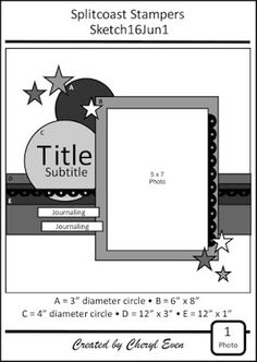 a black and white photo frame with stars on it, next to the text title