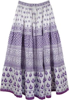 Royal Purple Cotton Long Summer Skirt Purple Bohemian Maxi Skirt For Vacation, Purple Long Skirt For Beach, Long Purple Skirt With Floral Print, Long Purple Cotton Skirt, Long Purple Skirt, Bohemian Purple Lined Skirt, Purple Skirt Outfit, Long Cotton Skirt, White Cotton Skirt