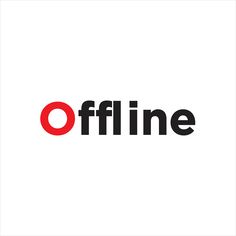 the offline logo is black and red on a white background with an orange circle