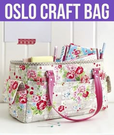 an image of a handbag with flowers on it and the words oslo craft bag written