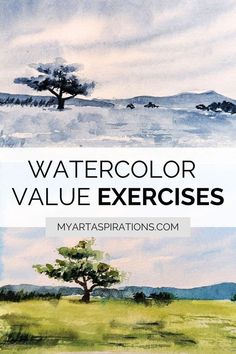 watercolor value exercises for beginners to learn how to paint the landscape with markers