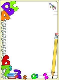 an open notebook with colorful letters and numbers on the page, next to a pencil