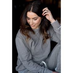 Solid Lounge Long Sleeve Sweatshirt - Mocha - Betsey's Boutique Shop - Loungewear