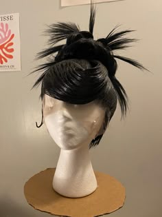 synthetic lace front updo. I can make these in a wide variety of colors! Comes with styrofoam wig head. Please specify color when purchasing 💖 Vampire Updo, Alt Hair 360, Goth Wigs, Wigs Ideas, Weird Hair, Hair Wigs, Drag Hair, Short Updo, Hair Wig